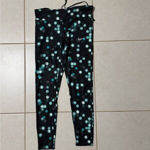Nike Dri fit Black and Teal Patterned Leggings